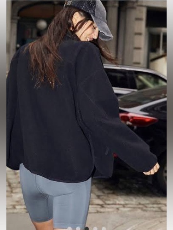 🖤 Free People Movement Ziggy Fleece Jacket ✨ Black Zip Up Cozy FP Size S - Picture 2 of 5